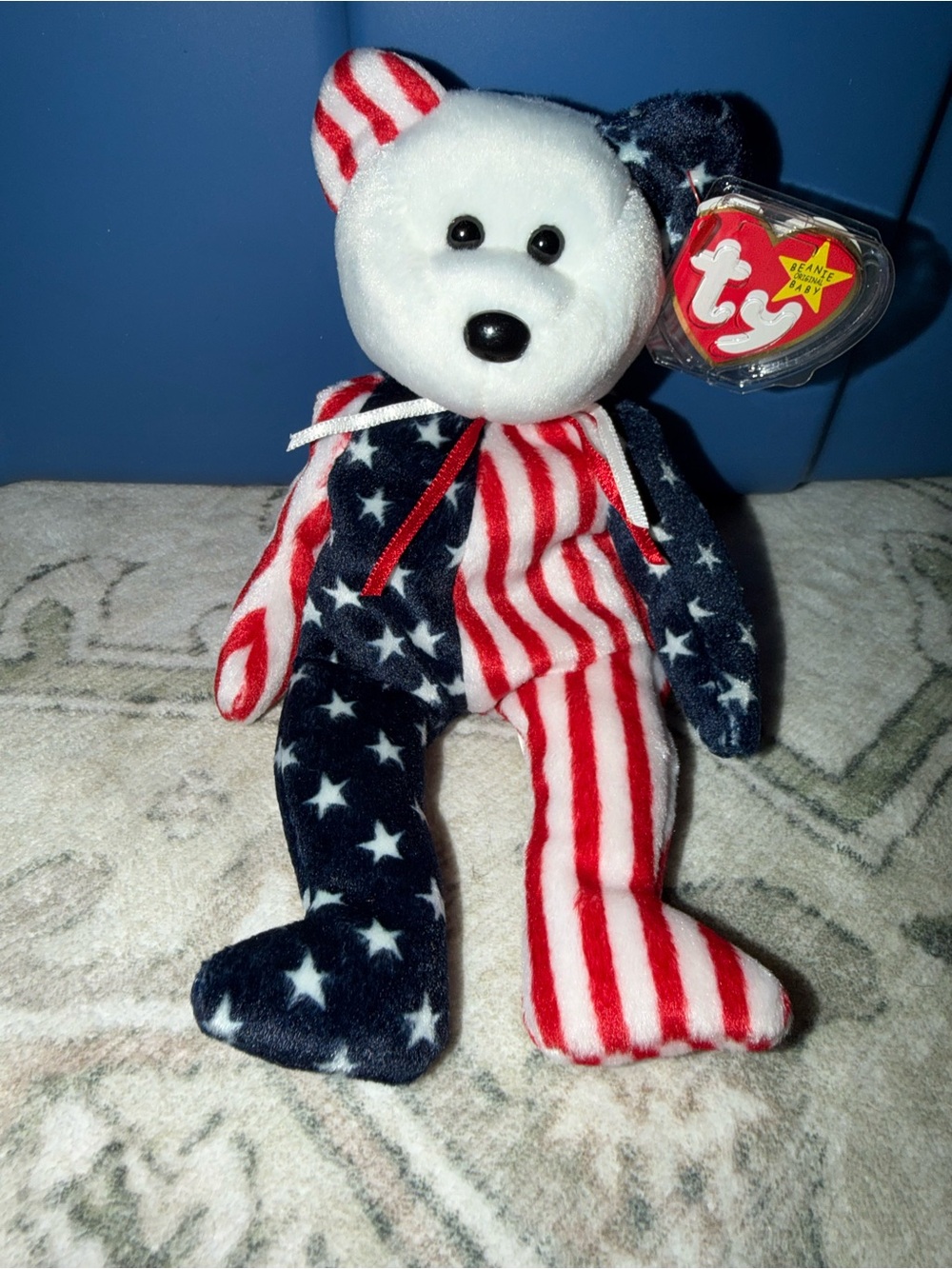 Ty Spangle Patriotic Red White Blue Star & Stripe Bear